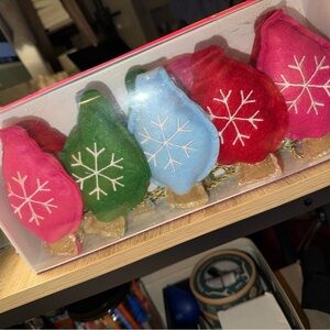 Knit felt Light Bulb Garland holiday snowflake